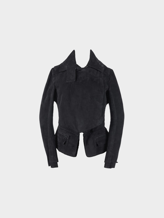 Yves Saint Laurent 2000s Rive Gauche Black Suede Jacket