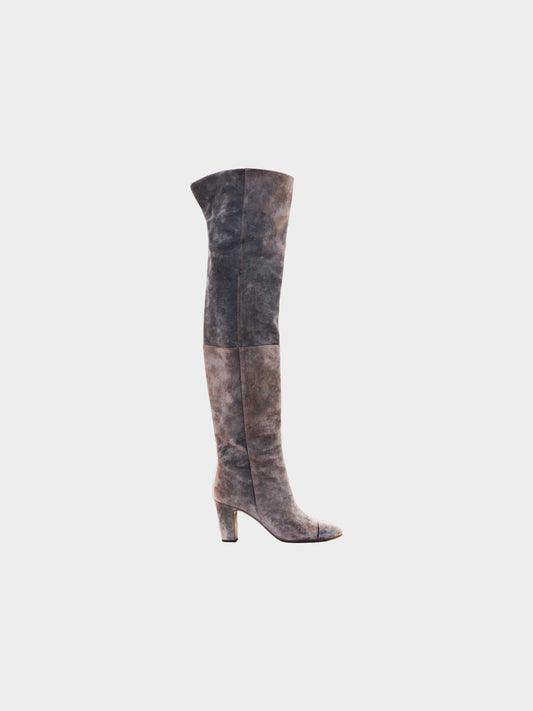 Chanel by Karl Lagerfeld 2000s Brown Suede High Boots
