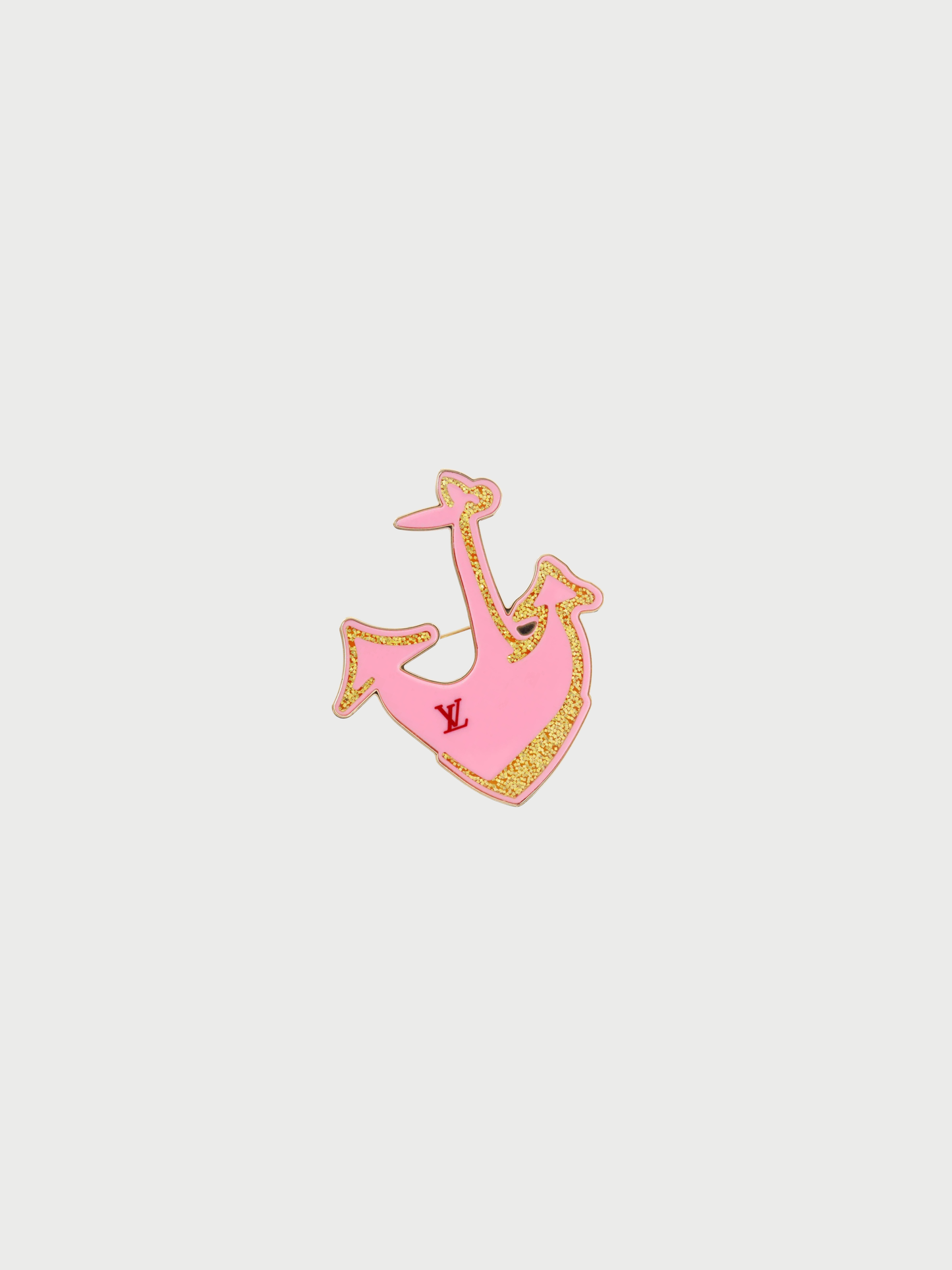 Louis Vuitton 2000s Raspberry Pink Anchor Motif Brooch