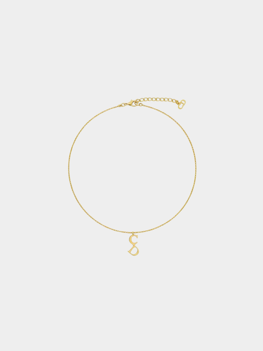 Christian Dior 2000s Gold CD Pendant Necklace