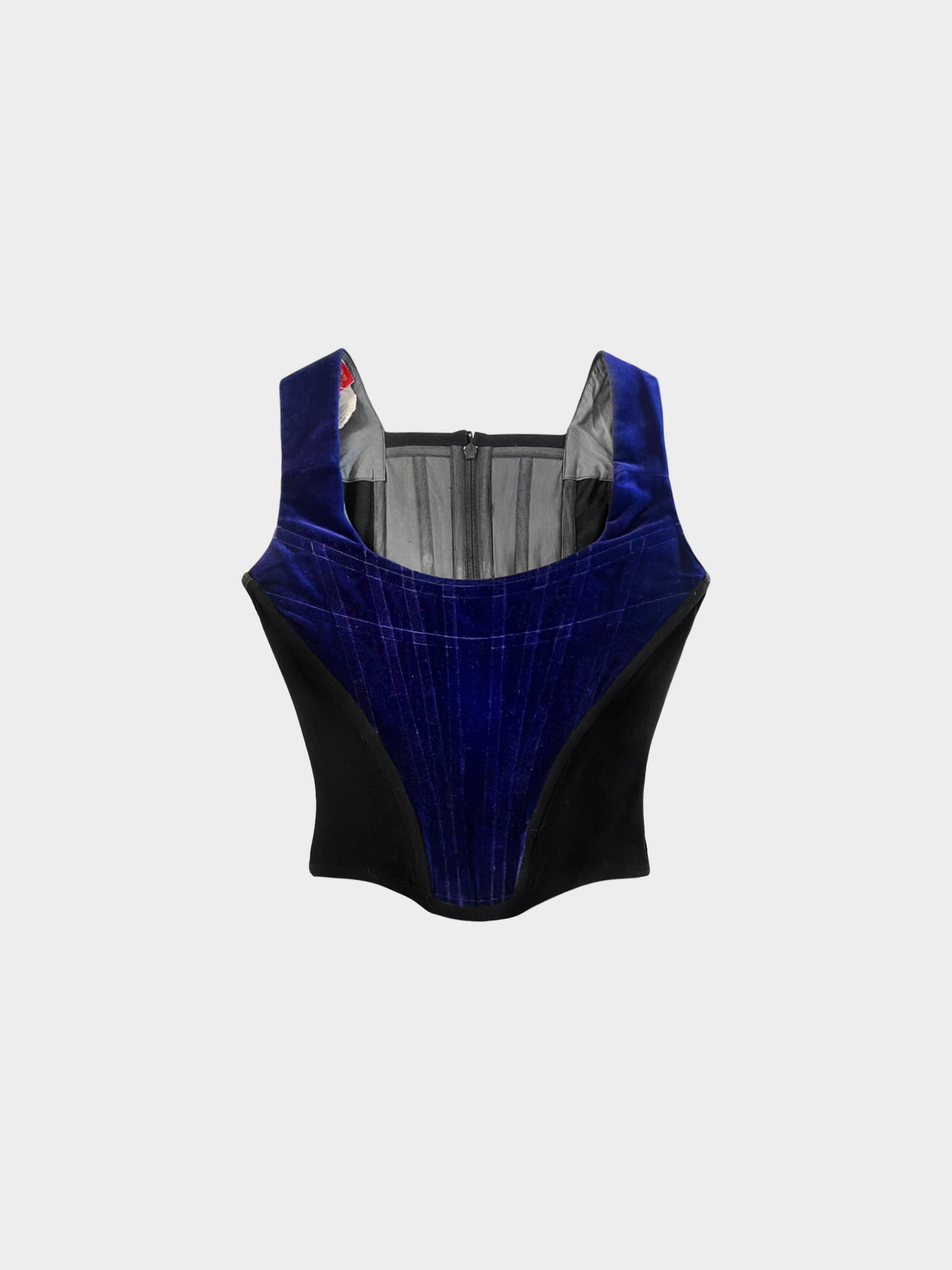 Vivienne Westwood Early 1990s Navy and Black Velvet Corset