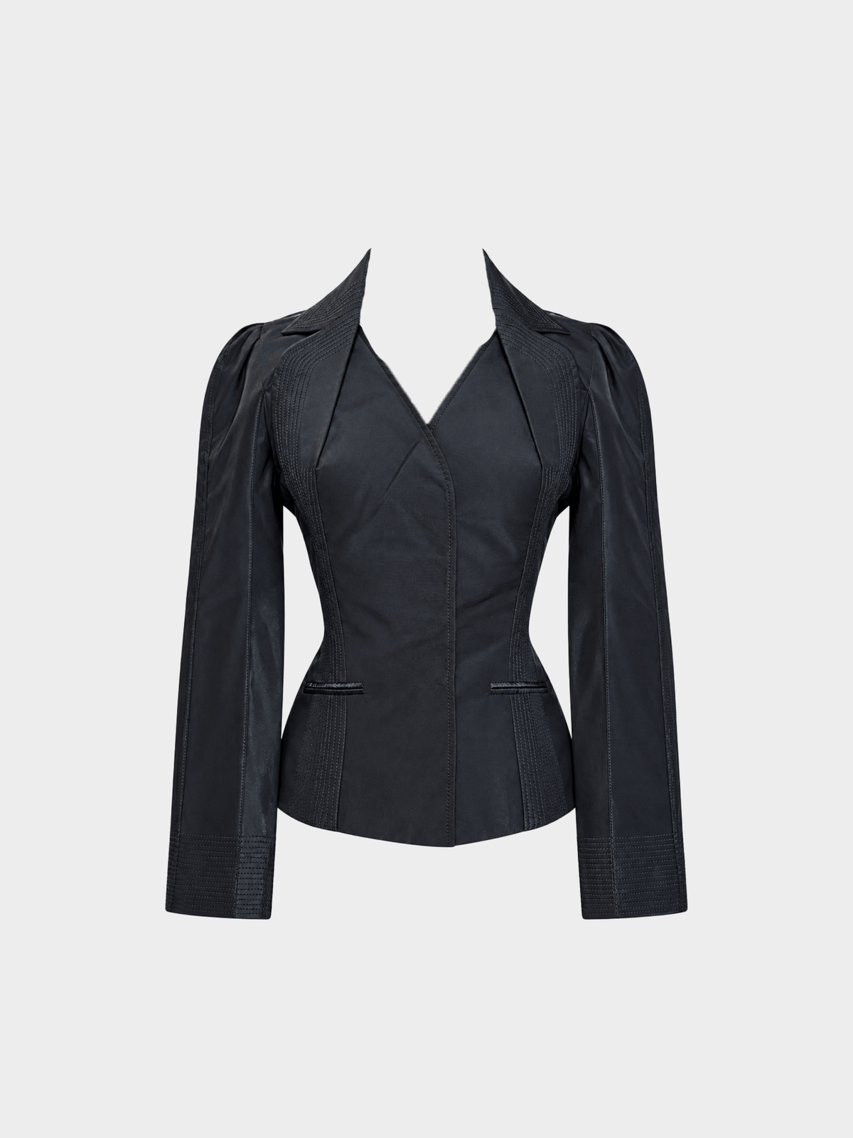 Christian Dior 2000s John Galliano Black Architectural Tailored Blazer