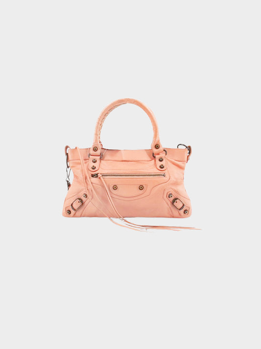 Balenciaga 2000s Pink Leather City Bag