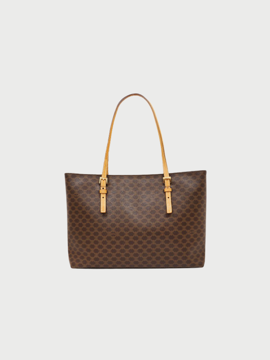 Celine 2000s Brown Macadam PVC Tote Bag