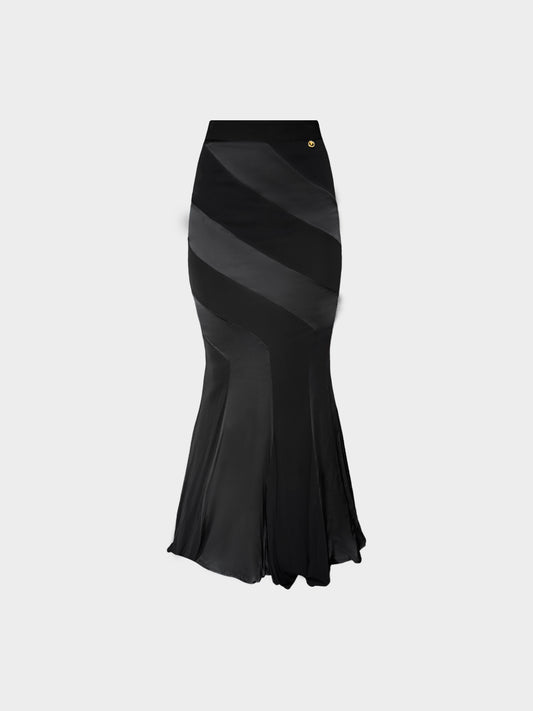 Roberto Cavalli FW 2014 Black Mermaid Maxi Skirt