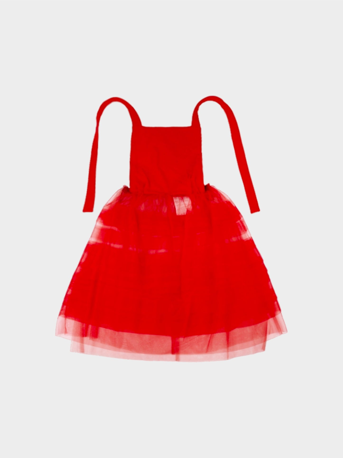 Comme des Garçons 2010s Red Ruffled Tulle Dress