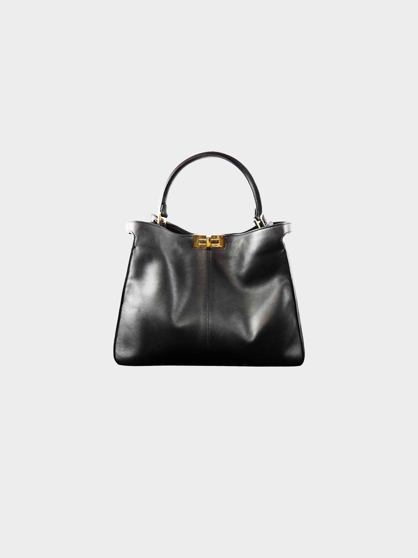 Fendi Late 2010s Black Leather Large Peekaboo X-Lite Bag
