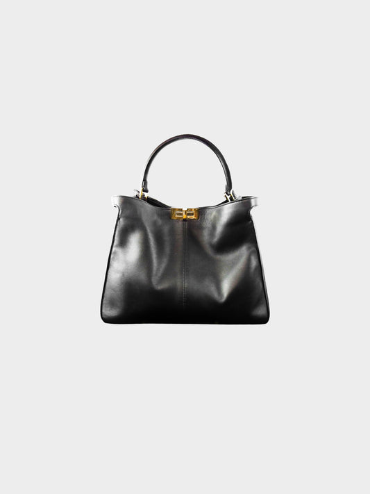 Fendi Late 2010s Black Leather Large Peekaboo X-Lite Bag
