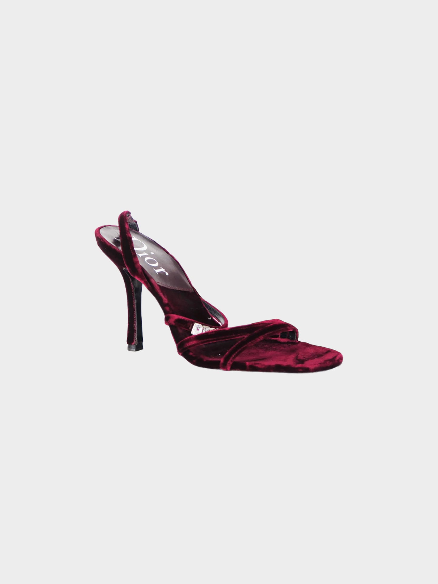 Christian Dior 2000s Bordeaux Velvet Slingback Heels