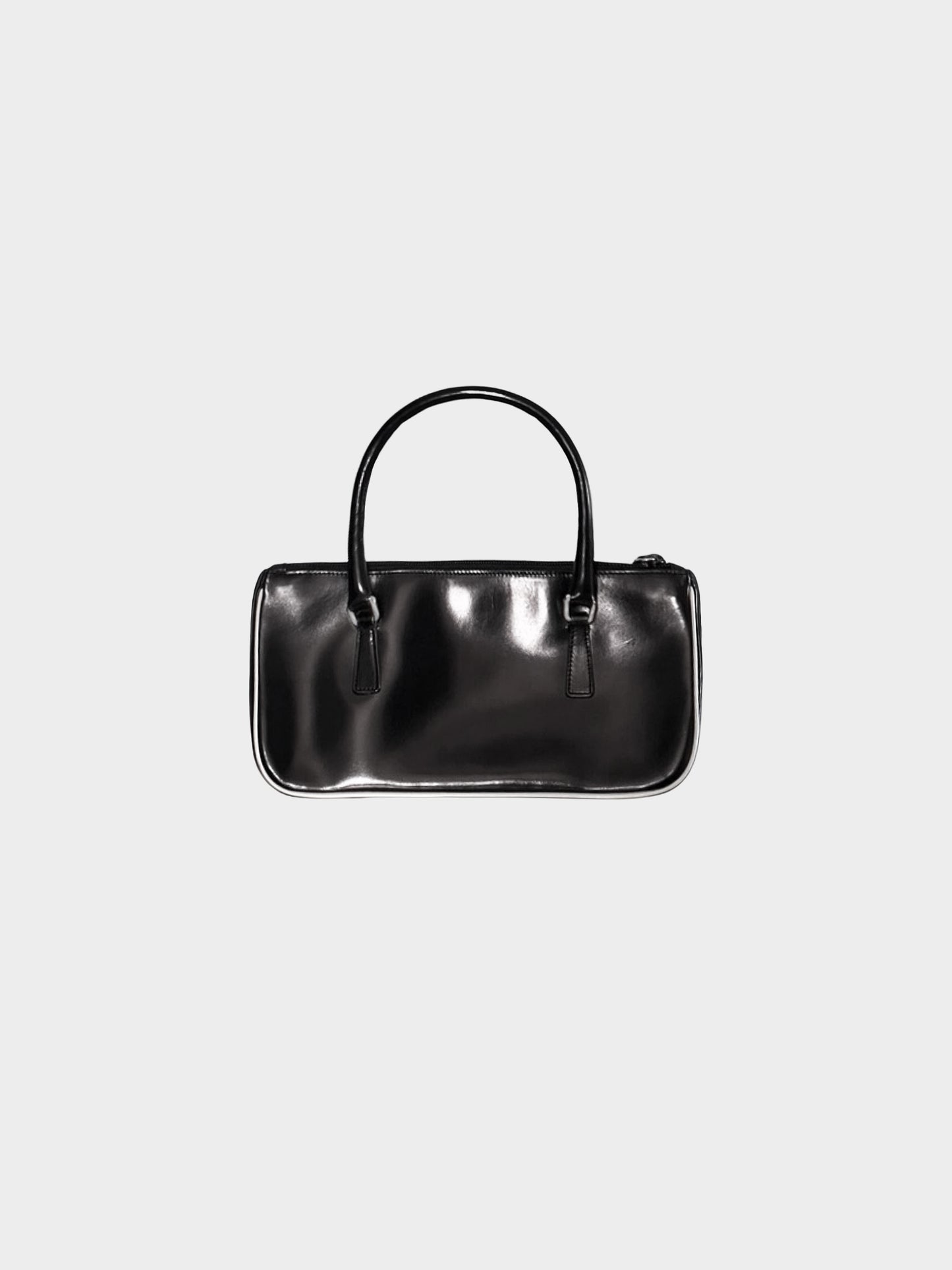 Prada 2000s Black Patent Leather Handbag