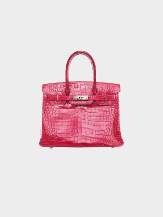 Hermès 2002 Rose Tyrien Crocodile Birkin 30