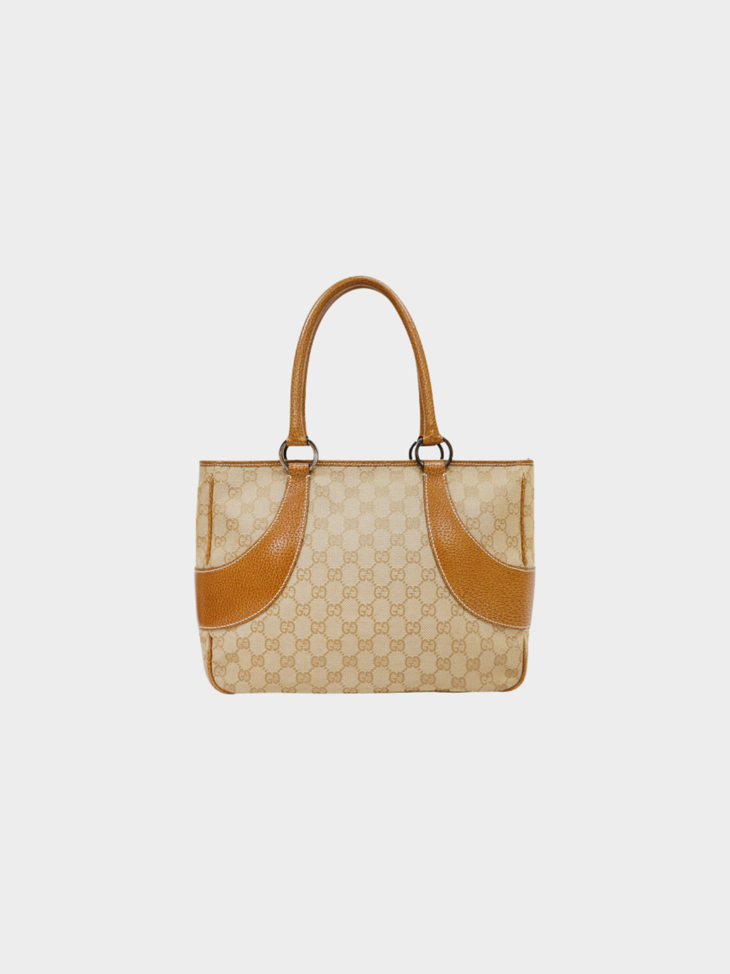 Gucci 2000s Beige Brown GG Canvas Tote Bag