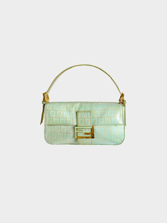 Fendi 2000s Mint Vinyl Zucchino Baguette