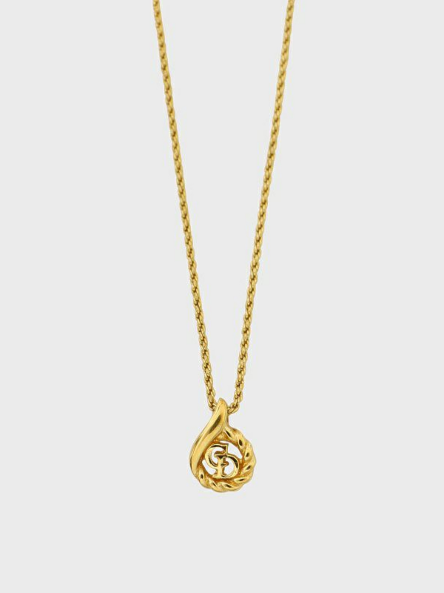 Christian Dior 2000s Gold CD Twist Necklace