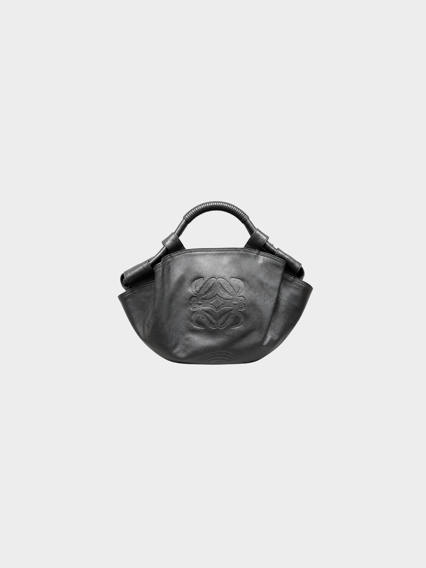 Loewe 2000s Metallic Pewter Nappa Leather Aire Bag