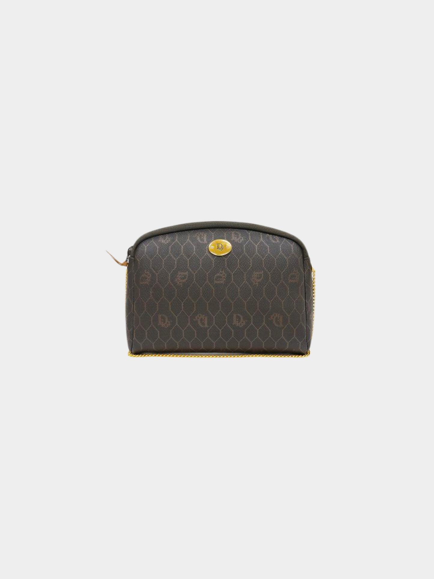 Christian Dior 1990s Black Honeycomb Leather Chain Shoulder Bag