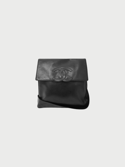 Chanel 2000 Black Leather COCO Shoulder Bag