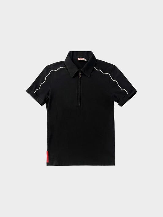 Prada Sport 2000s Black Quarter Zip Shirt