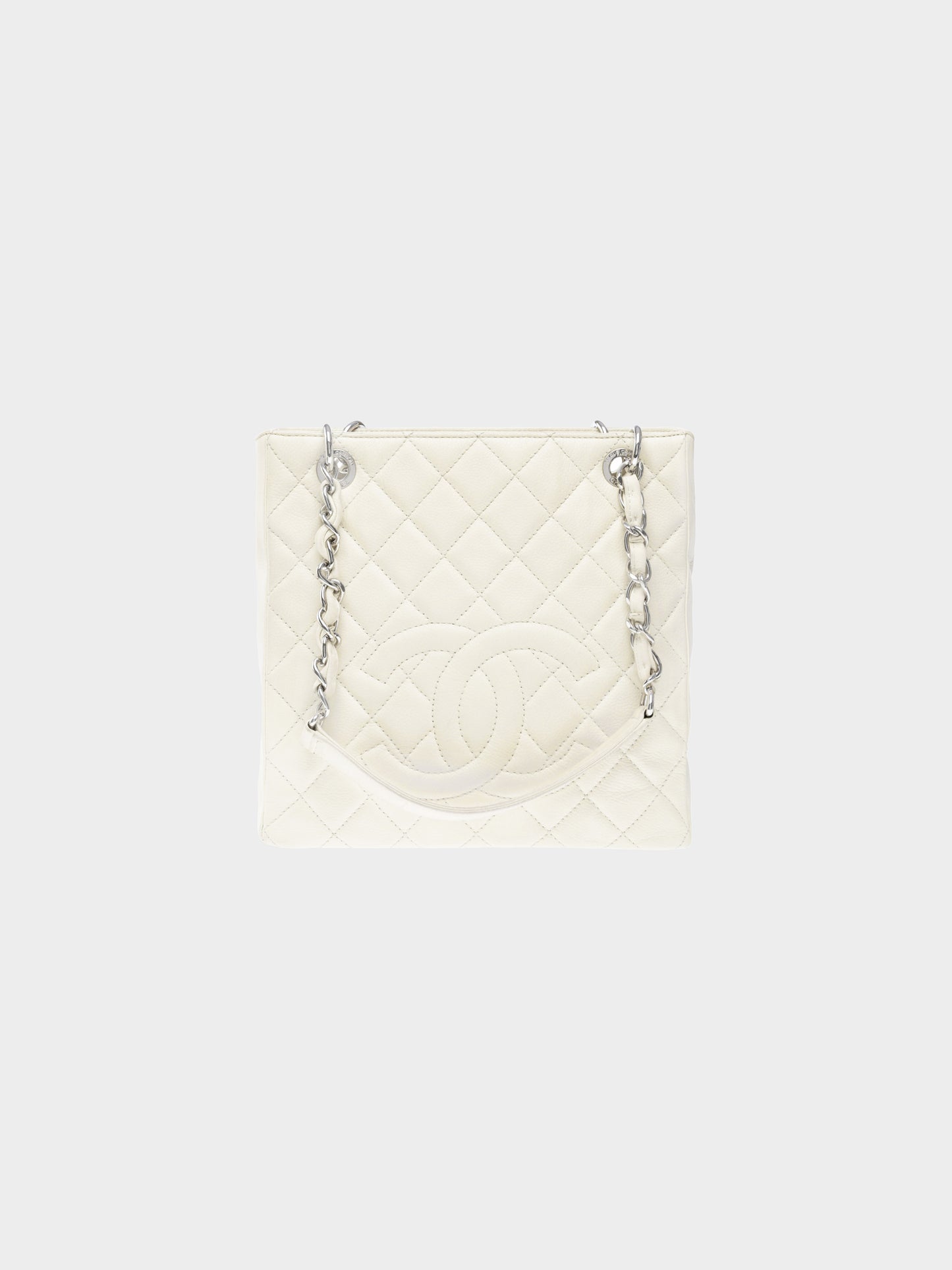 Chanel 2011 Off White Quilted Caviar Petit Timeless Shopping Tote