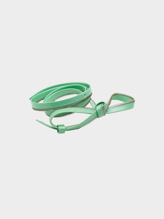 Christian Dior by John Galliano 2001 Mint Green Leather Zip Belt