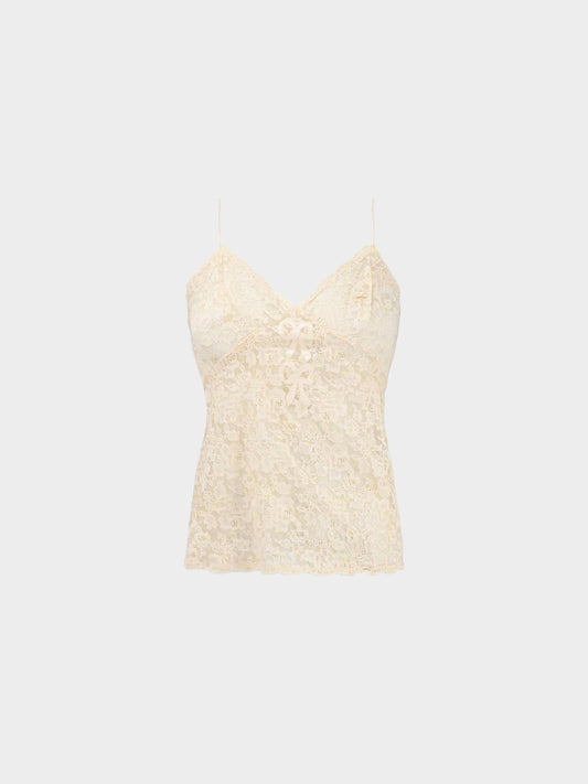 Christian Dior by John Galliano FW 1998-1999 Beige Lace Lingerie Top