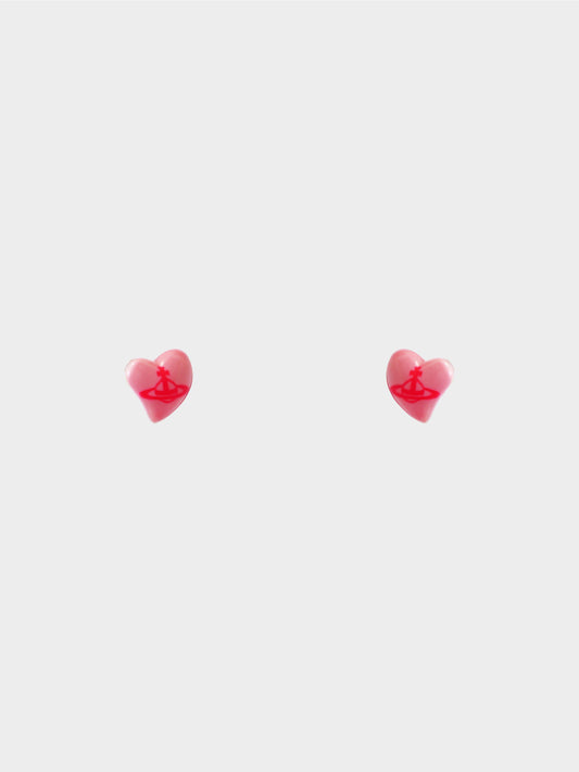 Vivienne Westwood 2000s Pink Orb Heart Earrings