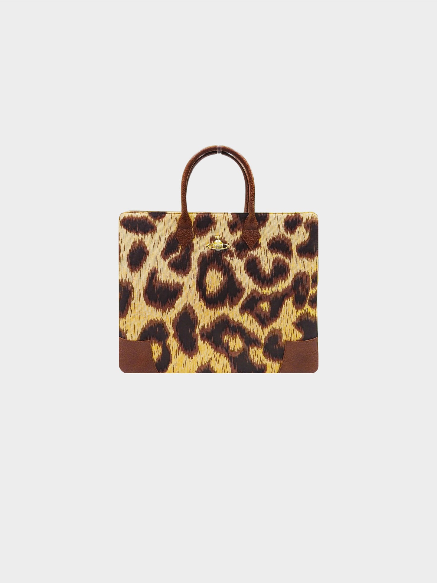 Vivienne Westwood 1990s Leopard Print Canvas Handbag