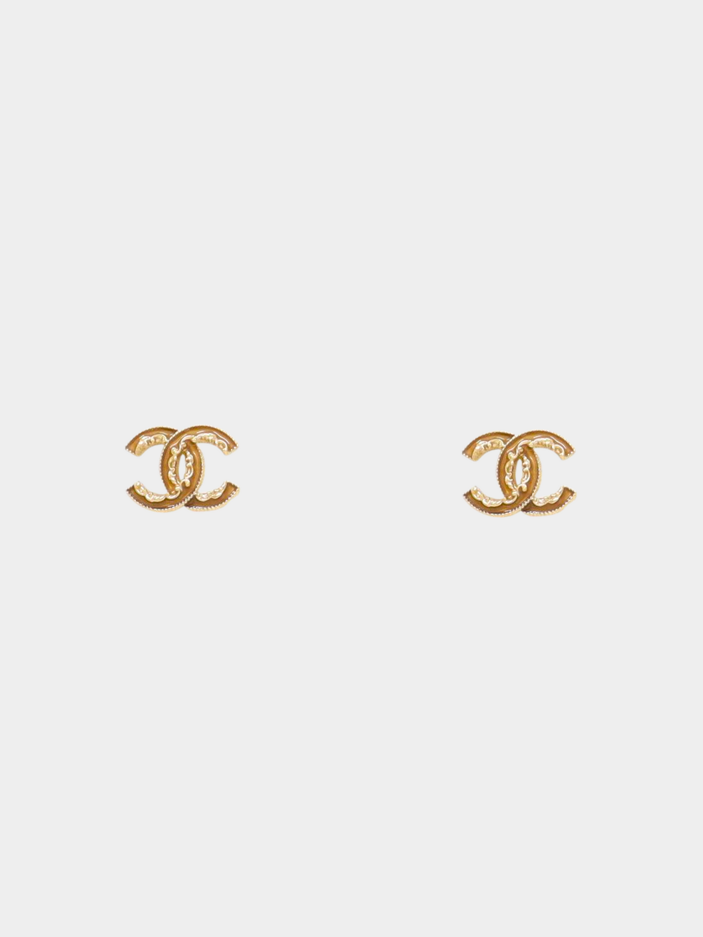Chanel 2000s Gold CC Stud Earrings