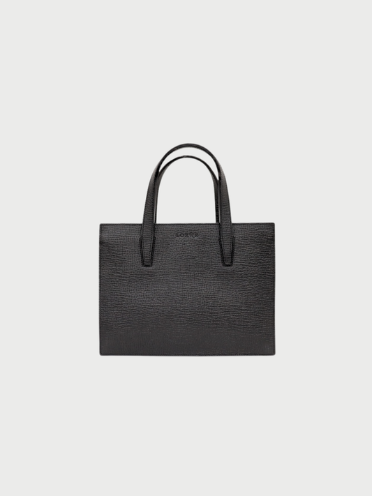Loewe 2000s Black Leather Logo Mini Hand Bag