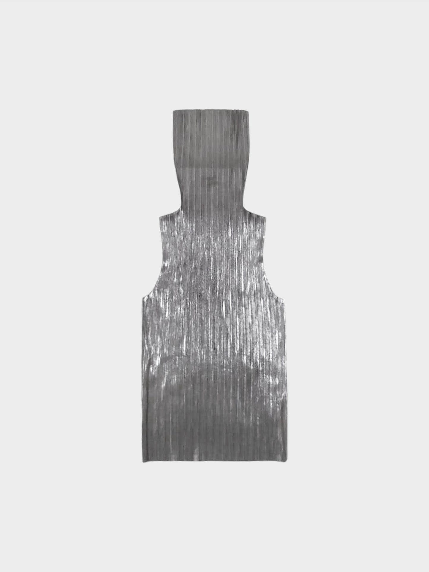 Issey Miyake Pleats Please AW 2000 Metallic Grey Turtleneck Top