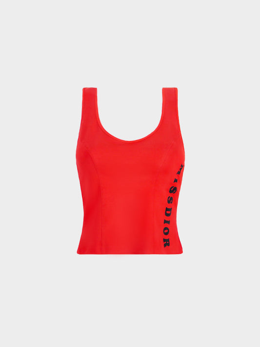 Christian Dior by John Galliano 2000s Red Miss Dior Mesh Tank Top