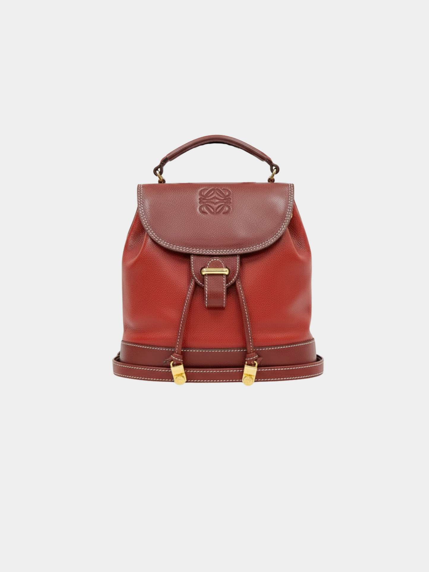 Loewe 2000s Bordeaux Anagram Leather 2-Way Bag