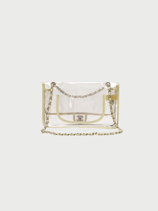 Chanel 2006 Clear Vinyl Gold Chain Shoulder Bag