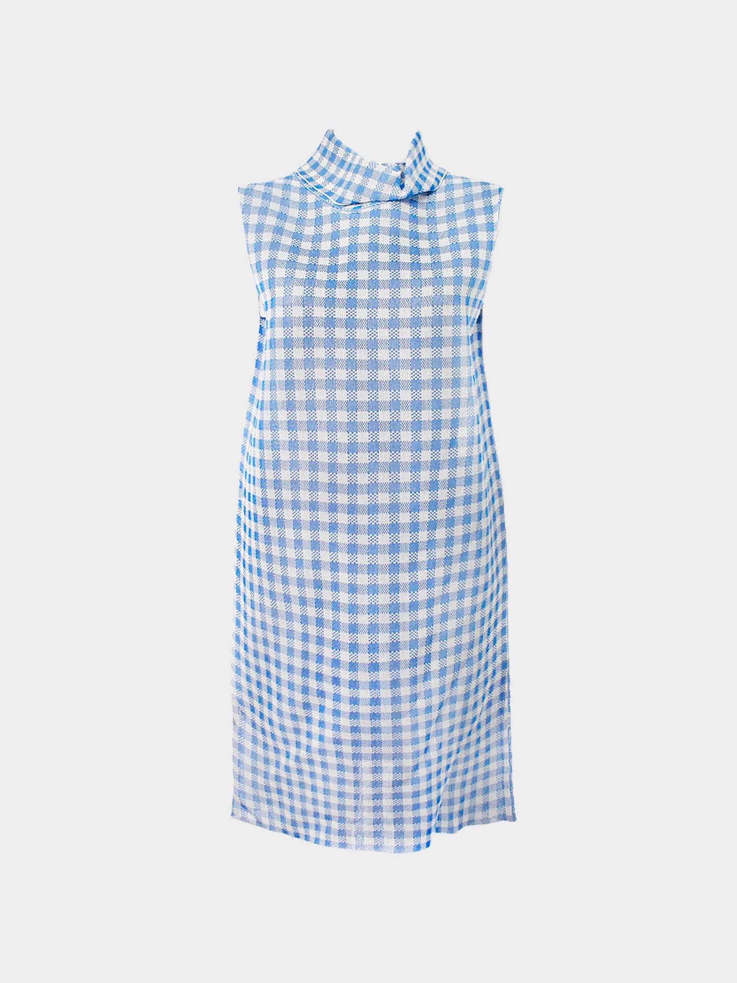 Celine by Phoebe Philo 2015 Rare Blue and White Plaid Sleeveless Dress