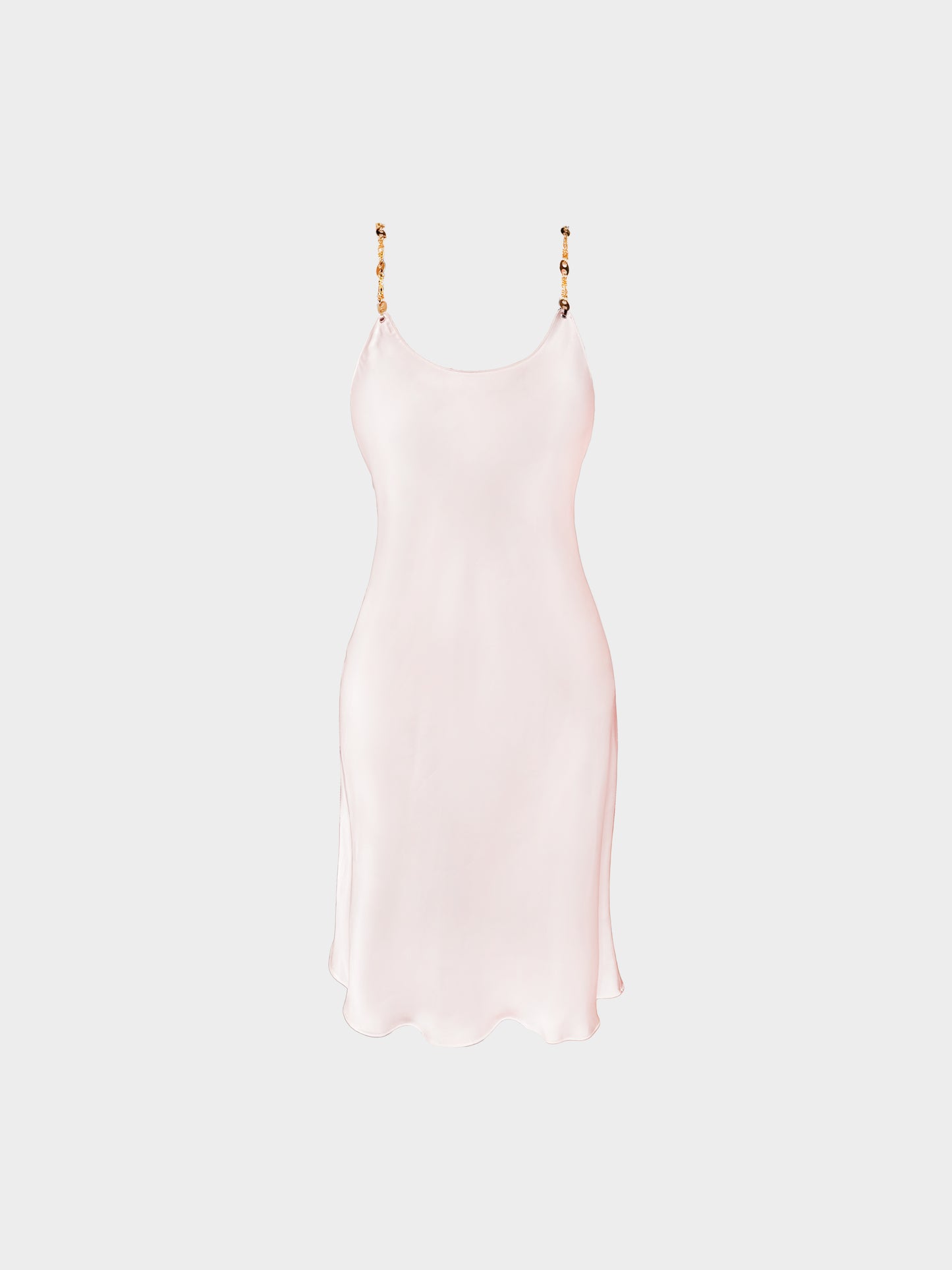 Paco Rabanne 2019 Light Pink Polyester Scoop Neck Slip Dress