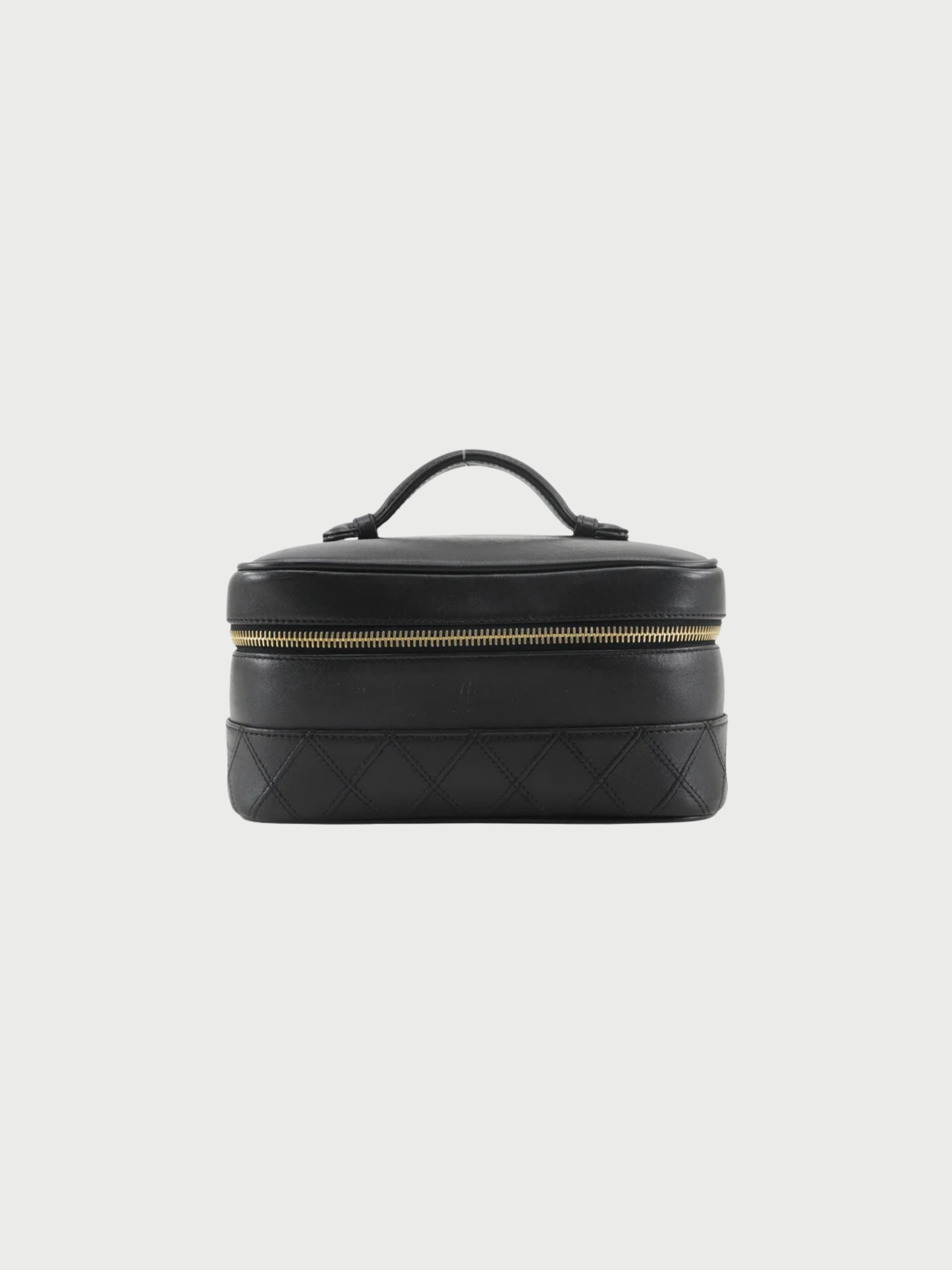Chanel 1990s Black Calfskin Bicolore Vanity Bag