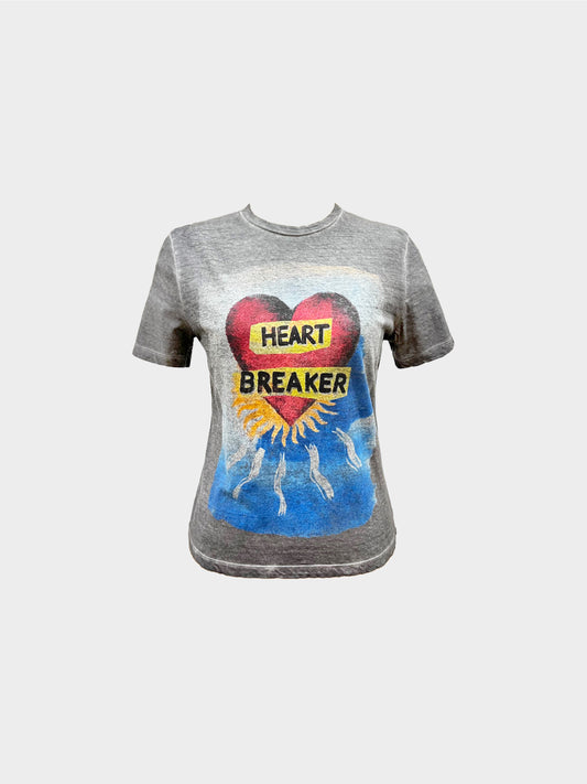 Christian Dior 2000s Acid Grey Heartbreaker Tee
