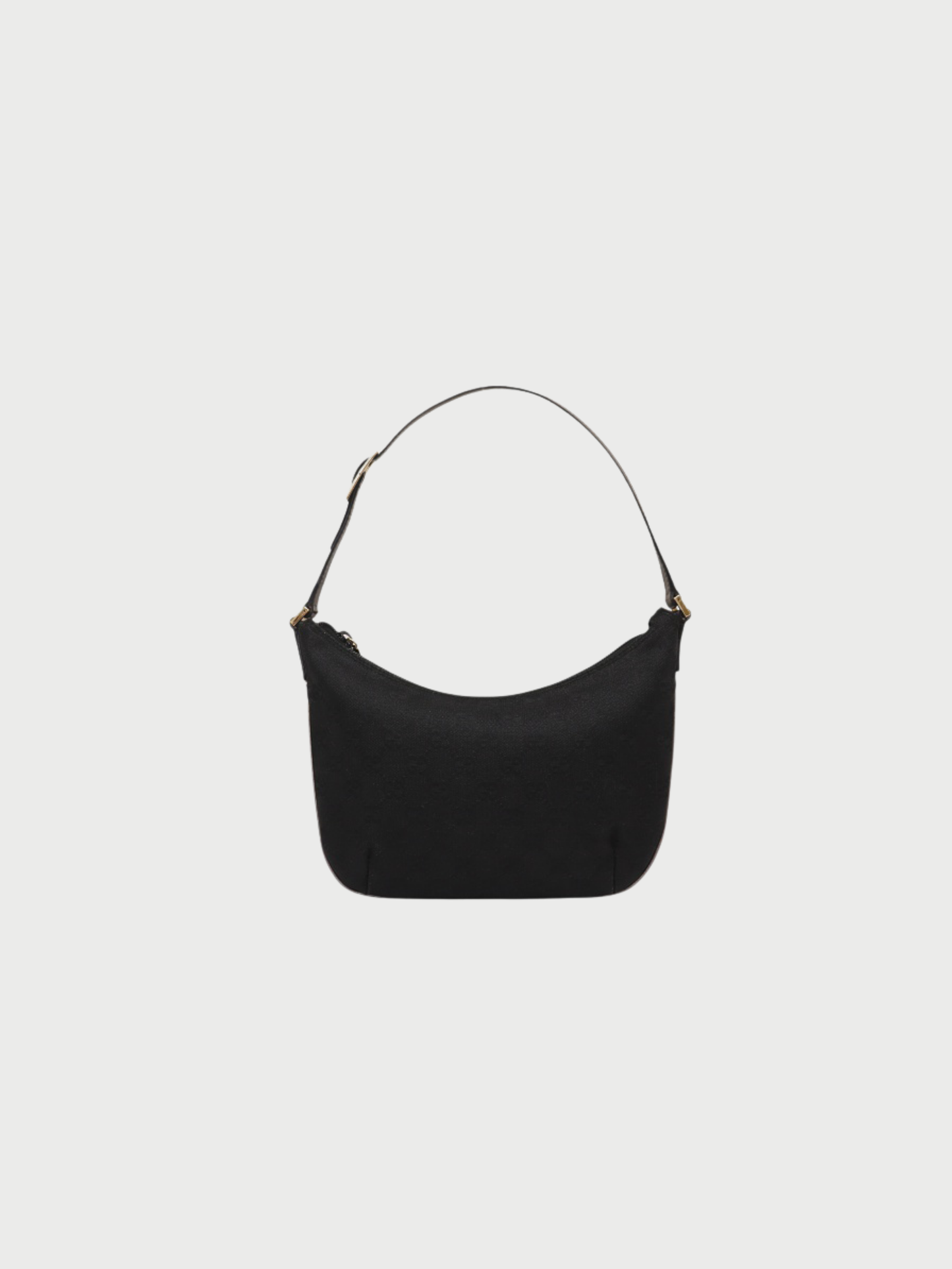 Gucci 2001 Black GG Canvas Leather One-Shoulder Bag