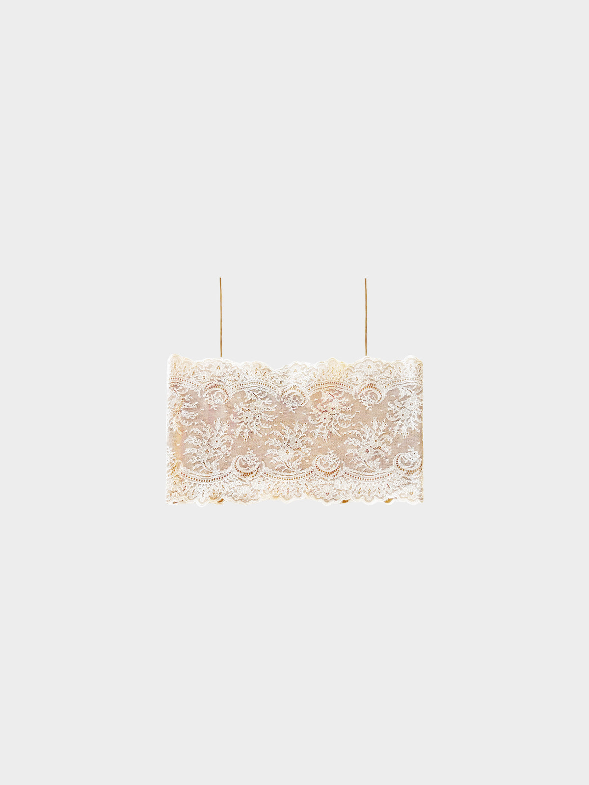 Chloe 2000s Beige Floral Lace Cropped Cami Top