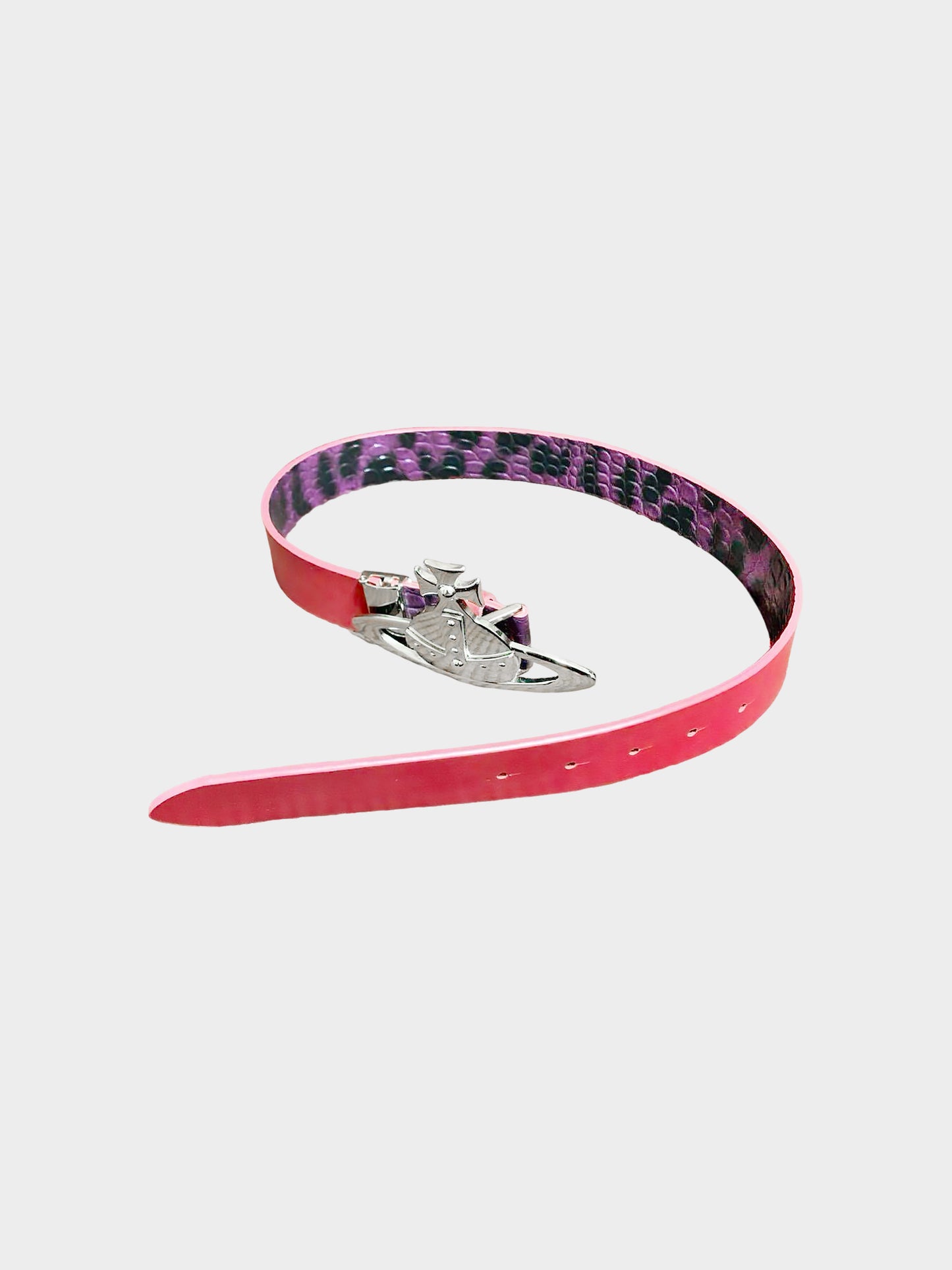 Vivienne Westwood 2000s Pink and Purple Python Leather Belt