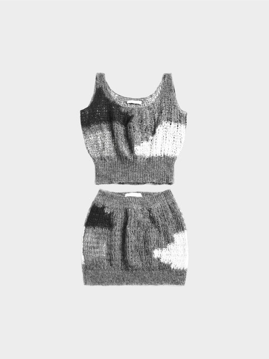 Miu Miu SS 2001 Mohair Knit Top and Skirt Set