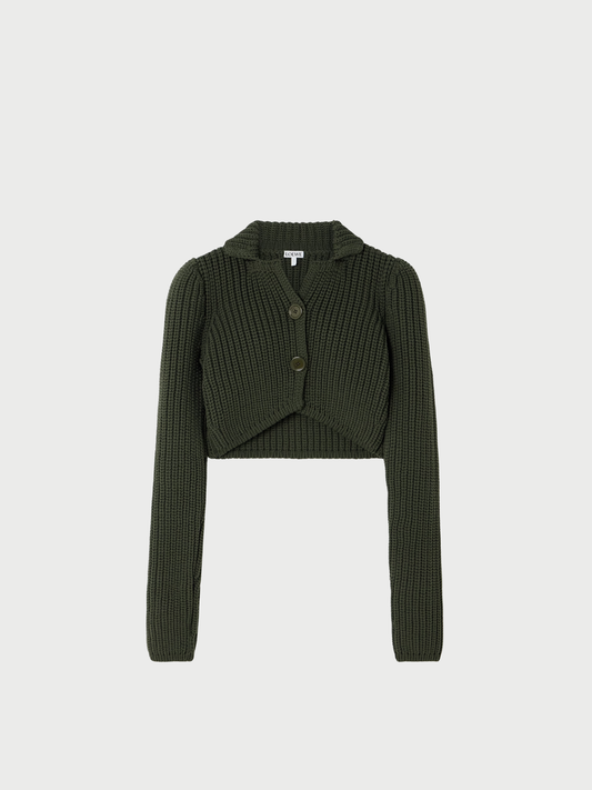 Loewe 2020s Green Technical Knit Cropped Top