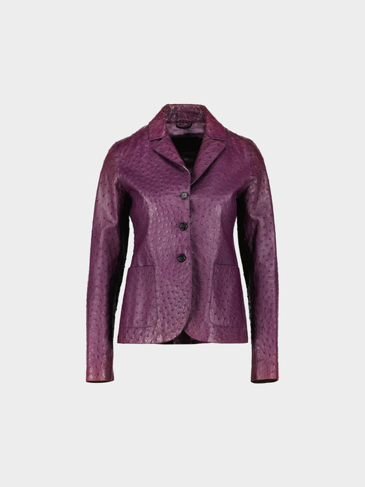 Prada SS 2000 Purple Ostrich Leather Jacket