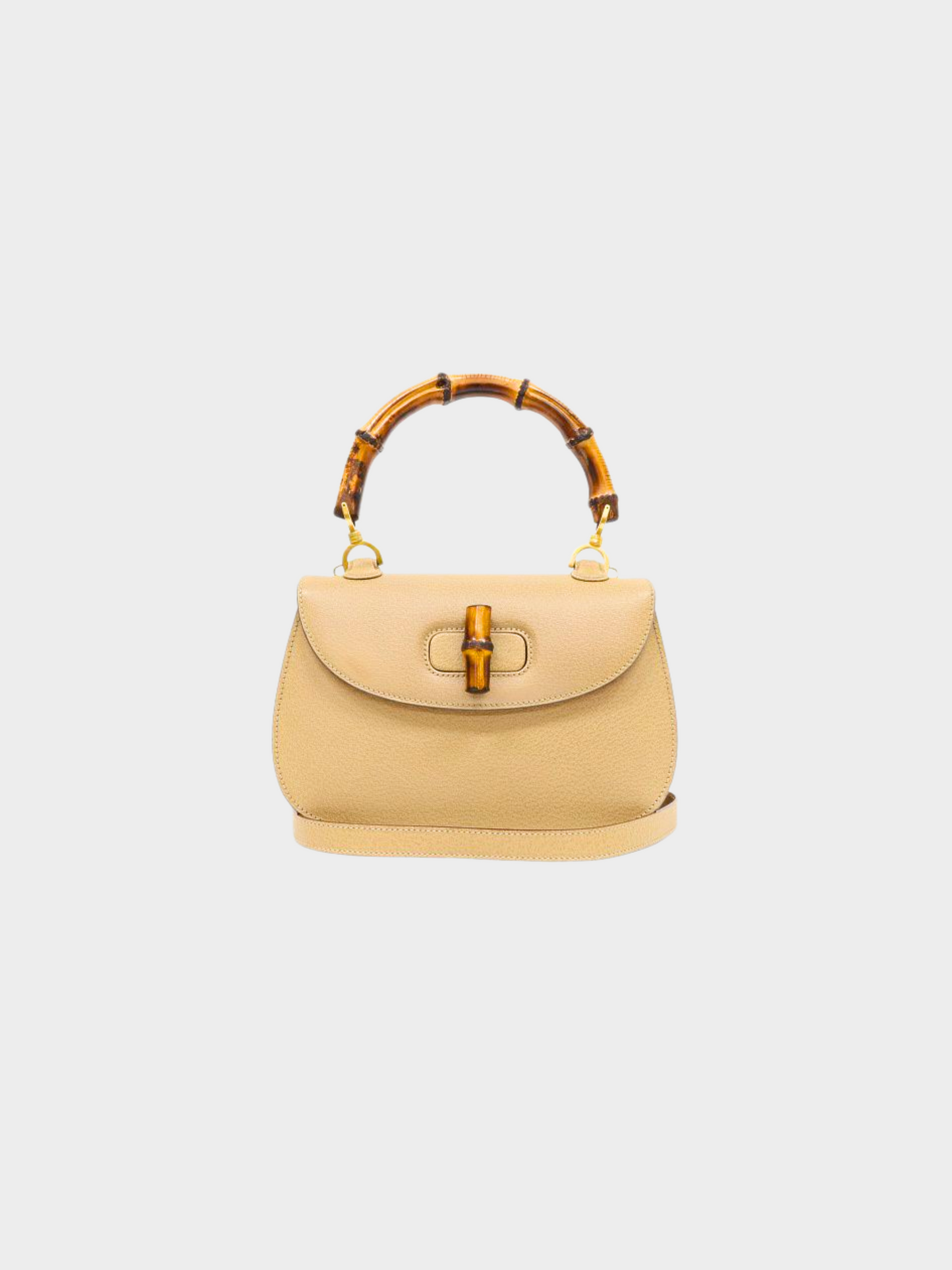 Gucci 1990s Beige Bamboo 1947 Two-way Bag