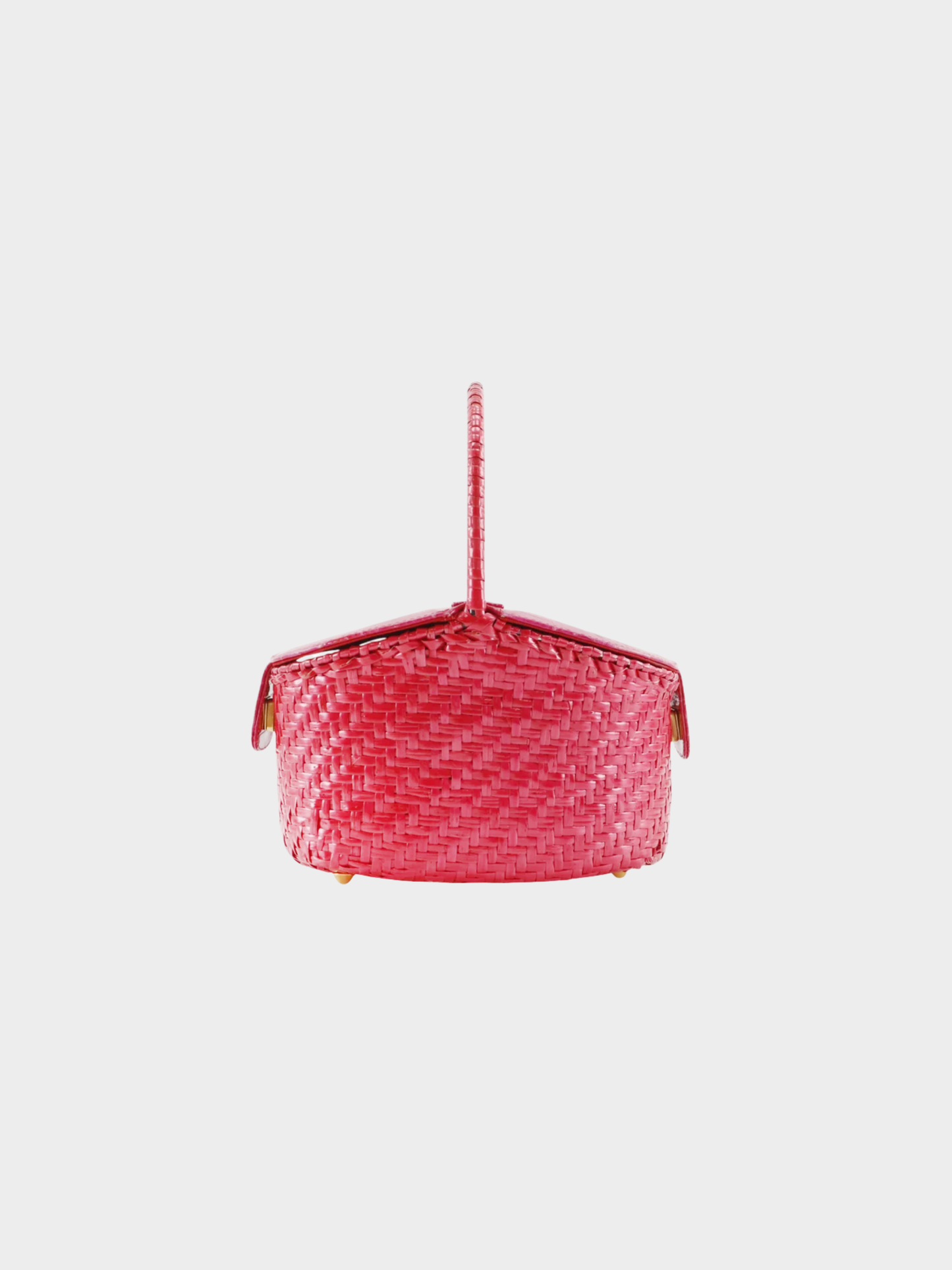Fendi 2000s Raspberry Pink Straw Embossed Leather Handbag