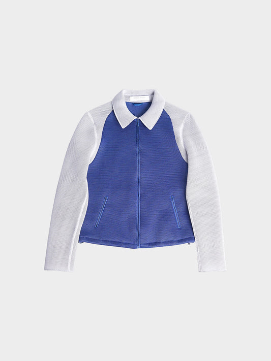 Miu Miu SS 1999 Grey and Blue Nylon Mesh Jacket