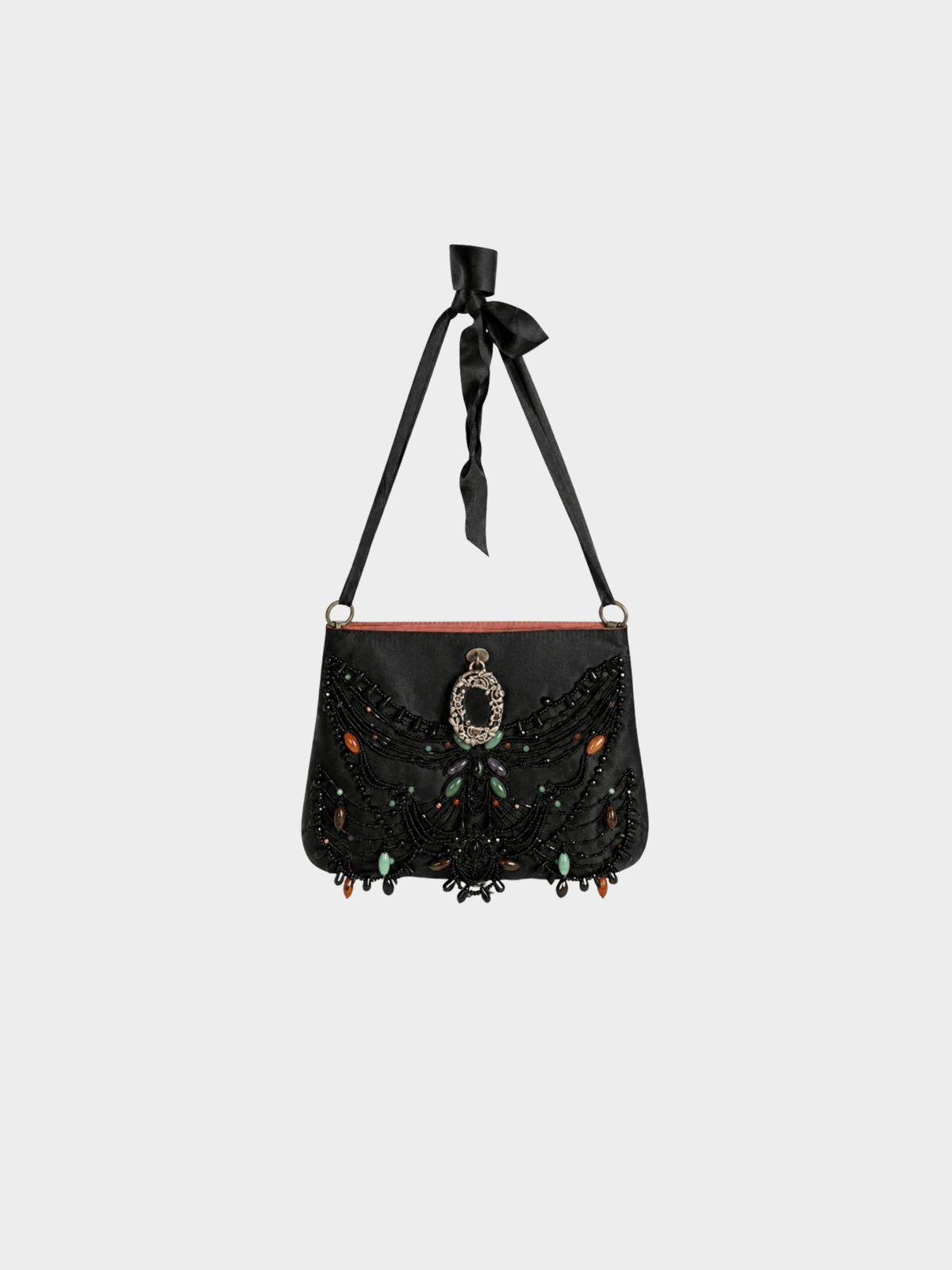 Valentino 2000s Black Beaded Bag