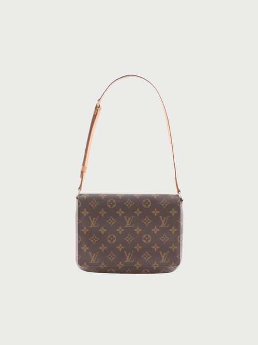 Louis Vuitton 1999 Brown Monogram Canvas Musette Tango Shoulder Bag