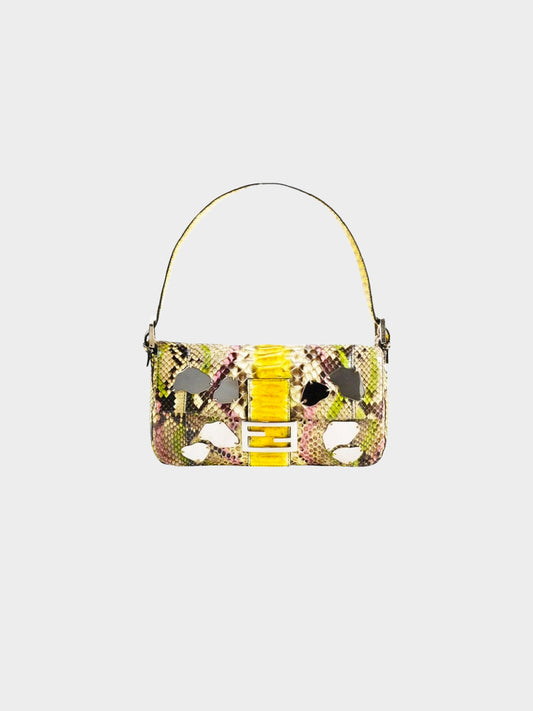 Fendi 2000 Multicolor Ombre Python Leather and Mirrors Baguette