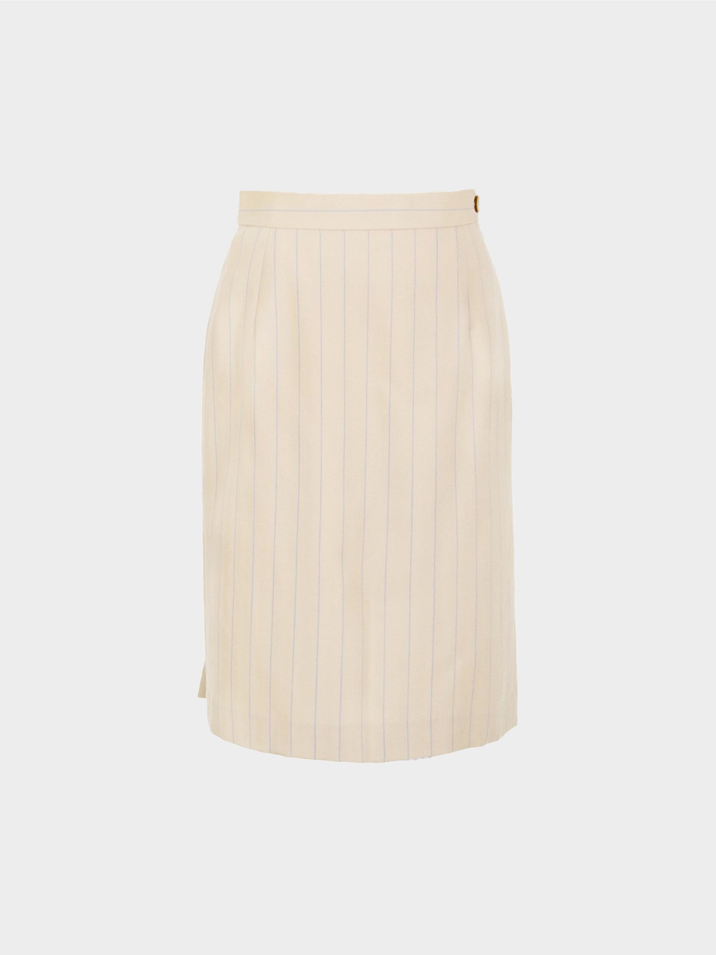 Vivienne Westwood 1990s Beige Pinstripe Pleated Wool Skirt